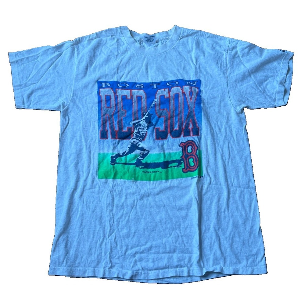 Vintage Boston Red Sox T Shirt 90s Mens Large White Starter Made in USA MLB